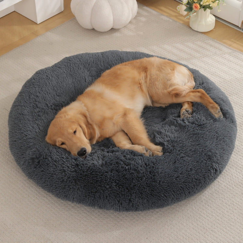 Experience Comfort and Style with Our Round Plush Warm Pet Bed Mat
